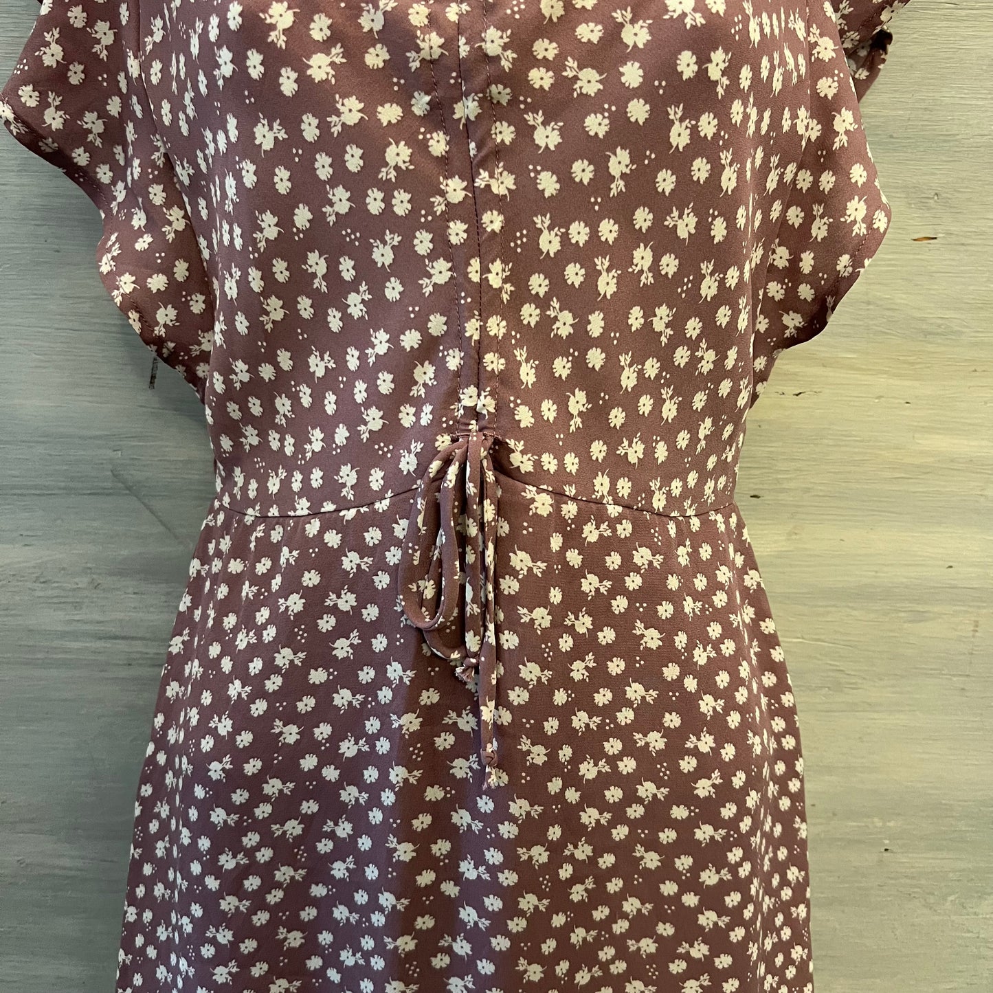 Monteau Mauve White Floral Print Above Knee Mini Dress Size Small Good Condition