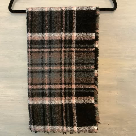 Steve Madden Soft Black Grey Pink Wrap Scarf Good Condition