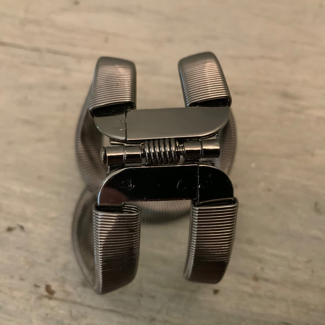 Gunmetal Black Textured Cuff Bracelet with Multifit Hinge Like New