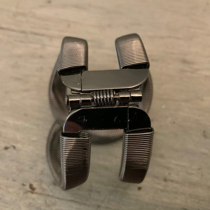 Gunmetal Black Textured Cuff Bracelet with Multifit Hinge Like New