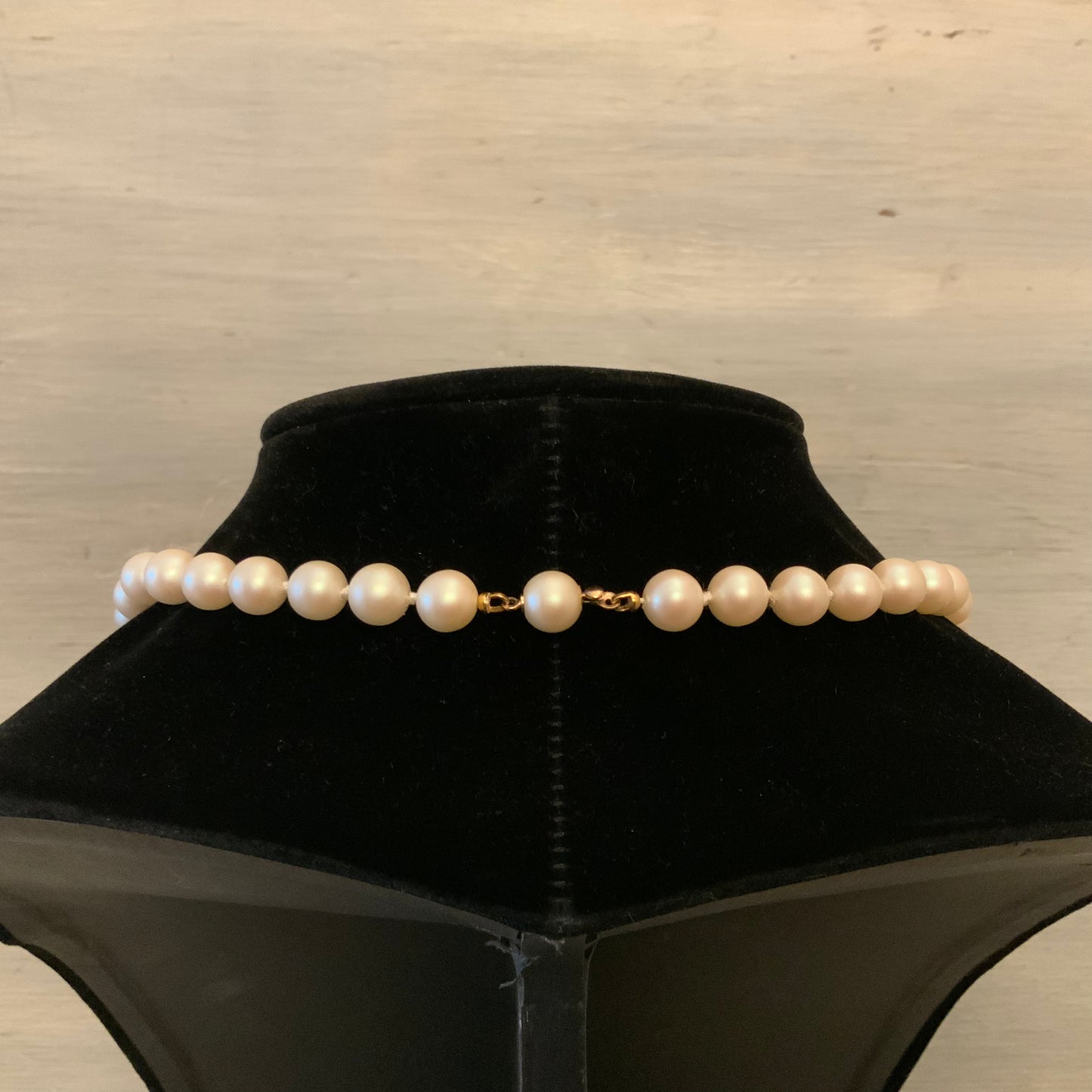Vintage Faux Pearl with Faux Rose Quartz Alternating String Beaded Necklace Good Condition