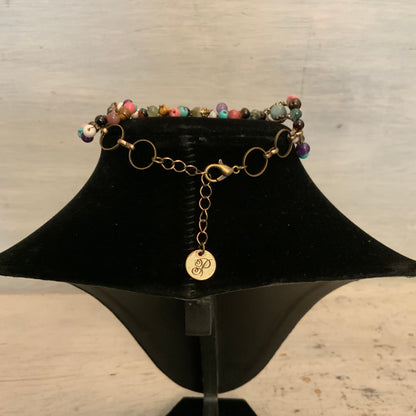 Vintage Plunder Design Boho Multicolor Beaded Necklace/Bracelet Set Good Condition