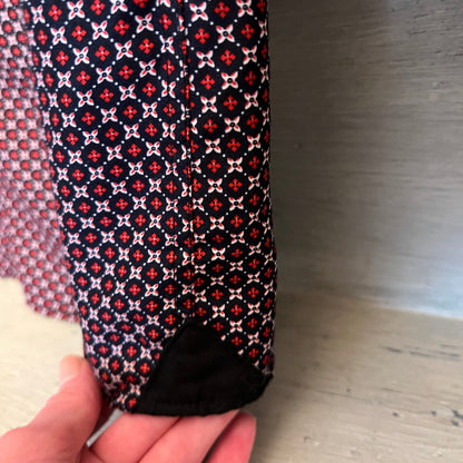 SilverStone Collection Geometric Floral Motif Print Button Down Dress Shirt 3X Like New