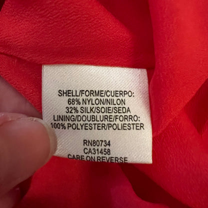 BCBGMaxazria Strapless Red Shimmer Embossed Flower Mini Dress Size 8 New with Tags