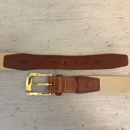 Torino Men's Khaki Surcingle Belt w/ Brown Leather Trim Size 52" Good Condition