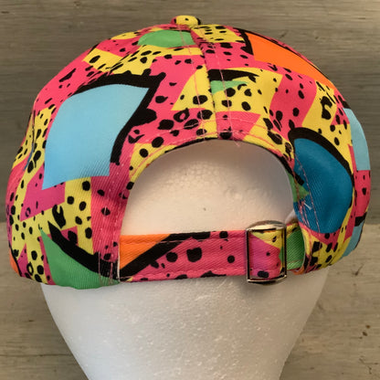 Retro Y2K Colorful Geometric Print Ball Cap Hat Adult OS New without Tag