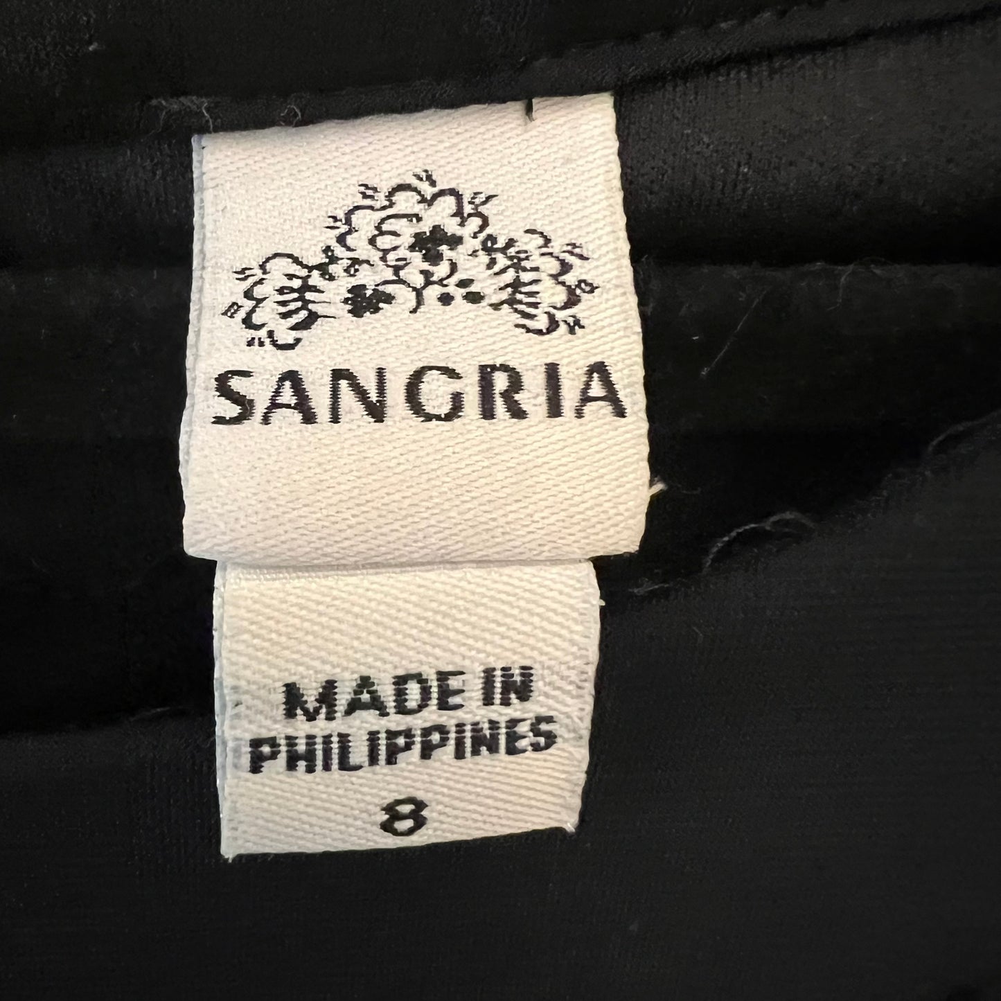 Sangria Black Sleeveless HighCollar Ruched TopWaist Full Length Dress Size 8 Like New