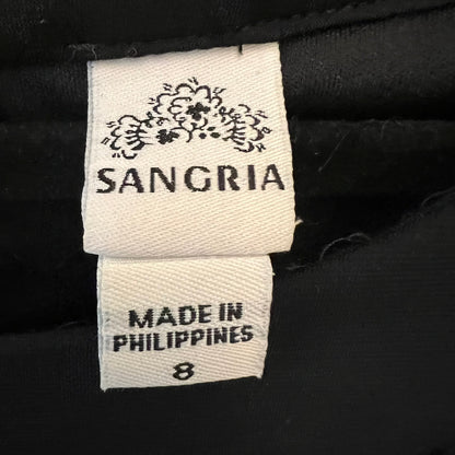 Sangria Black Sleeveless HighCollar Ruched TopWaist Full Length Dress Size 8 Like New
