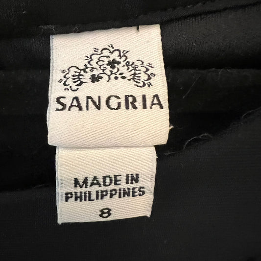 Sangria Black Sleeveless HighCollar Ruched TopWaist Full Length Dress Size 8 Like New