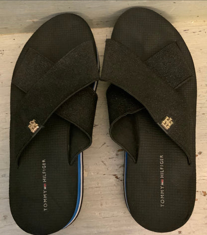 Tommy Hilfiger Slip On Wedge Platform Sandal Size 9.5 Good Condition
