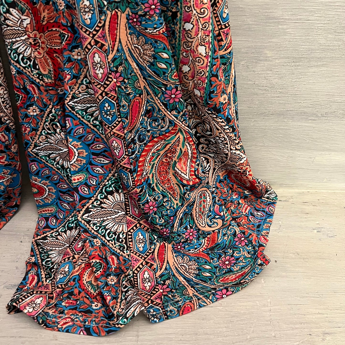 SHEIN Boho Paisley Print Gaucho Pants 1XL Like New