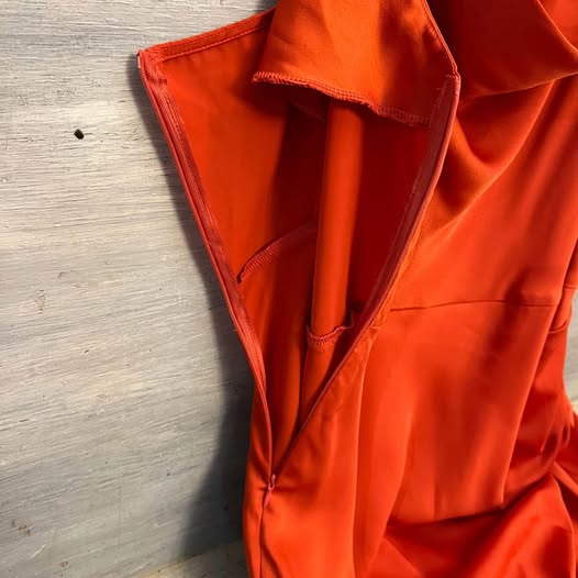 SHEIN Satiny Sleeveless Burnt Orange Ruched Side Maxi Dress 4XL Like New
