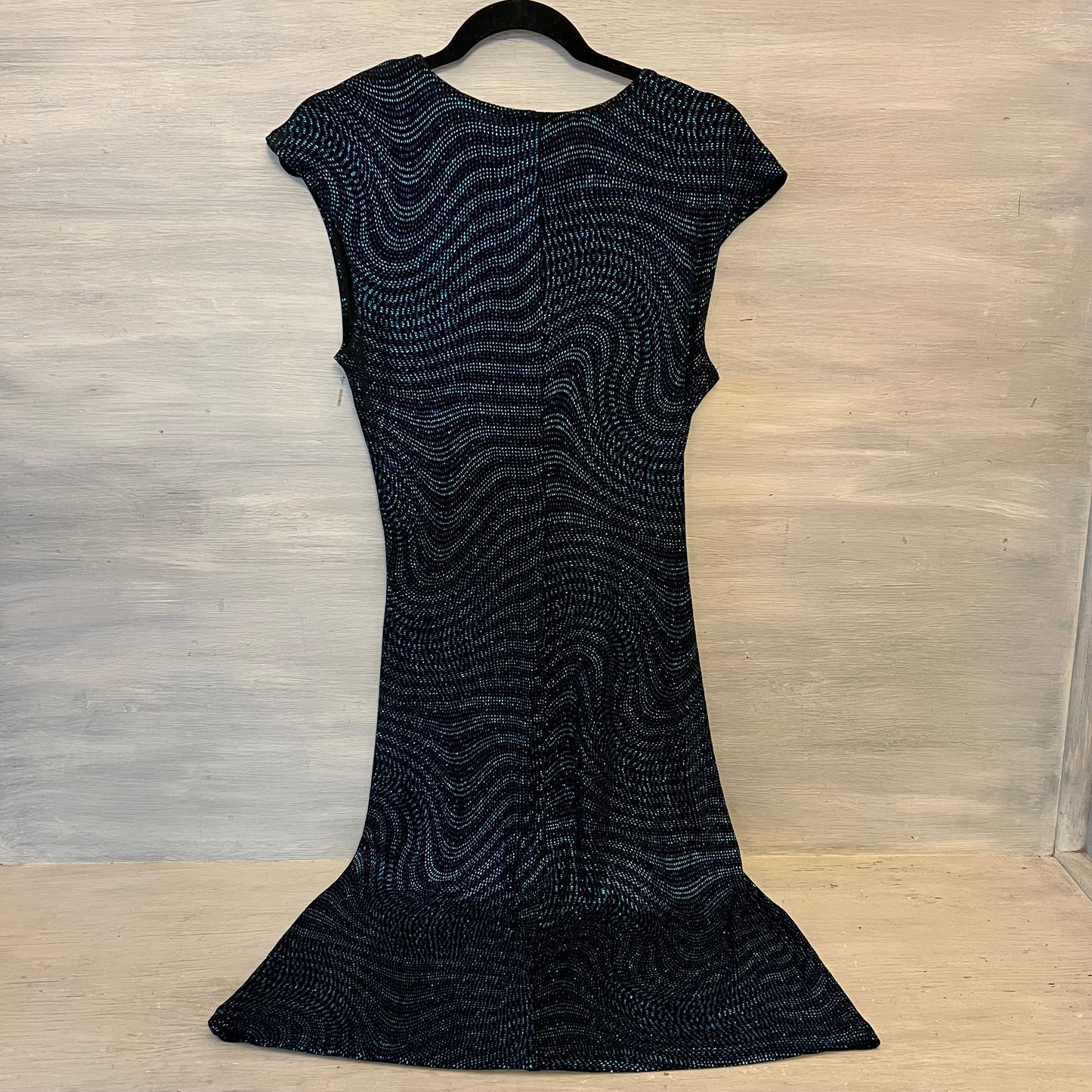 Vintage Connected Apparel Purple Aqua Shimmer Glitter Dot Dress Size 12 Good Condition
