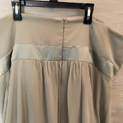 Dessy Collection Strapless Dress Formal Flowy Empire Waist Olive Green Like New
