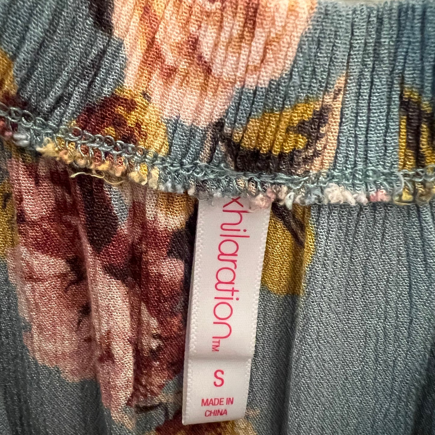 Xhilaration Blue Floral Print Romper Small Good Condition