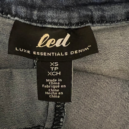 led Luxe Essentials Denim Maternity Bib Overalls Size XS Good Condition