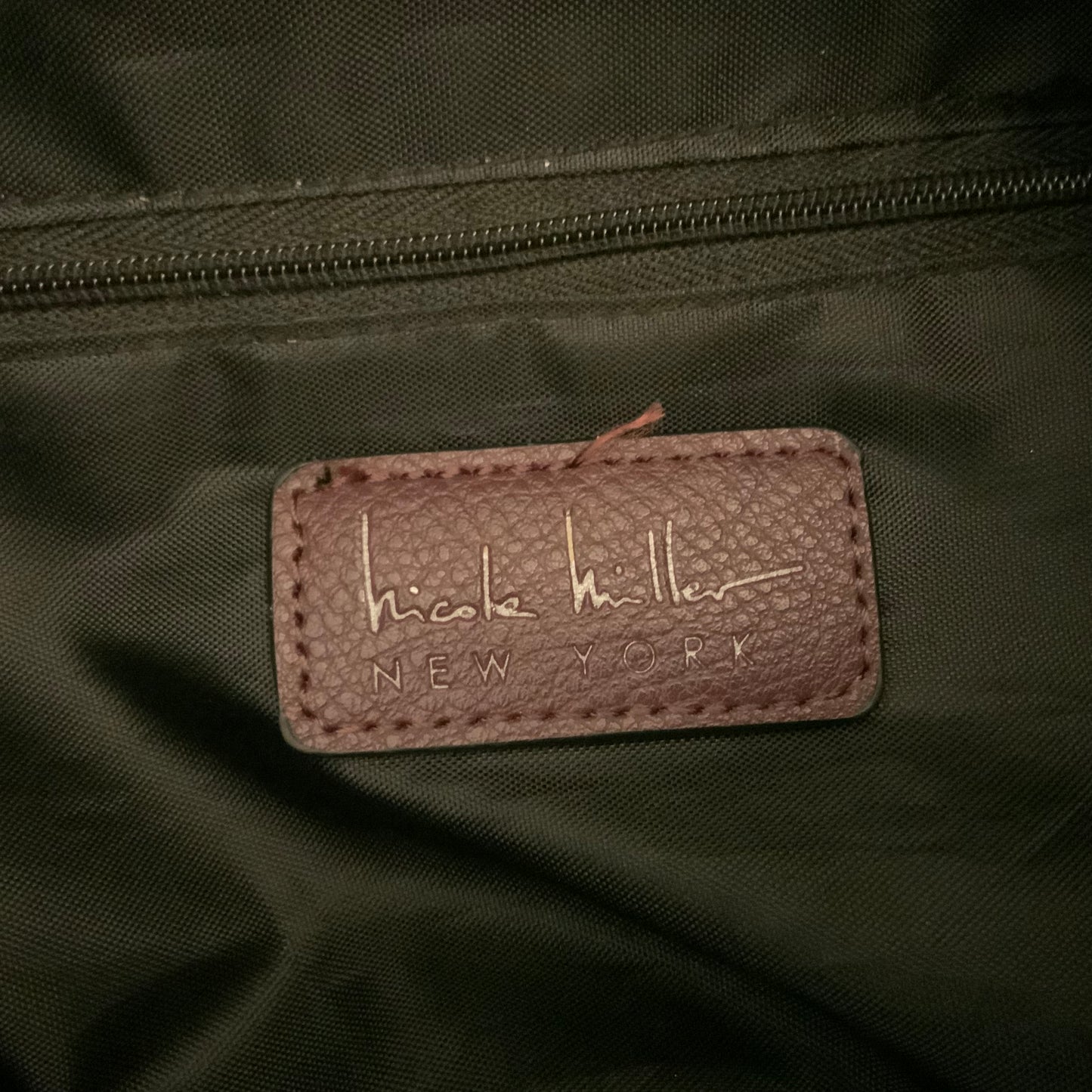 Nicole Miller Burgundy Faux Leather Shoulder Bag Purse Good Condition