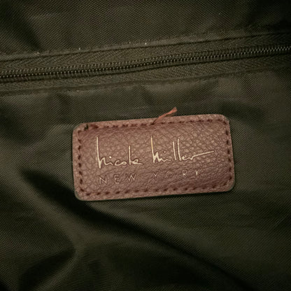 Nicole Miller Burgundy Faux Leather Shoulder Bag Purse Good Condition