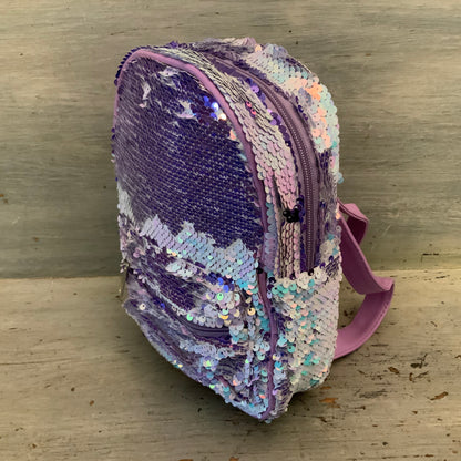 Wonder Nation Purple Reversible Sequin Backpack Purse 8x10.5x3 Like New
