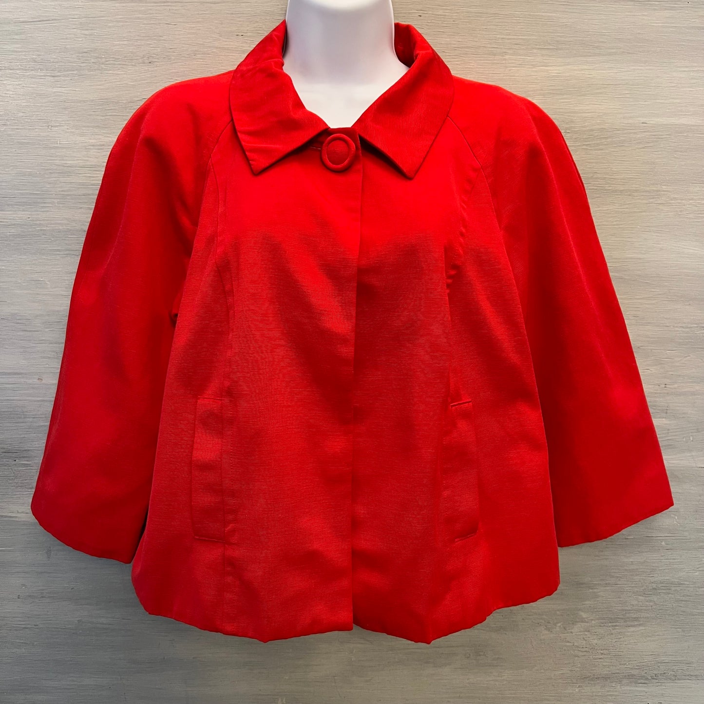 Scott Taylor Red Retro Babydoll Cropped Jacket Size Large Good Condition