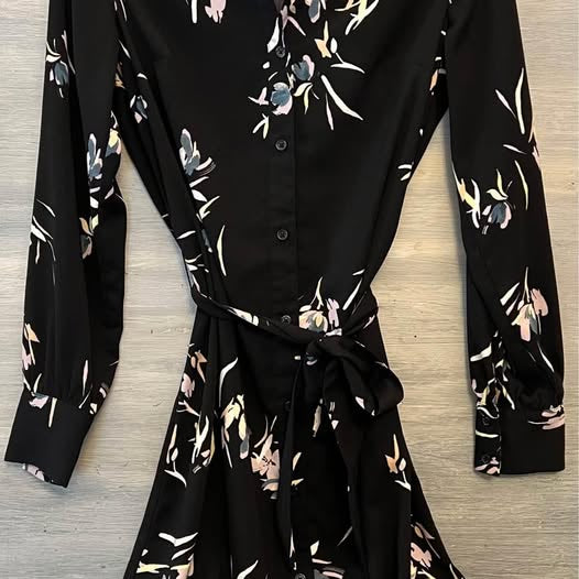 A new day Button Down Tie Waist Shirt Dress XSmall Good Condition