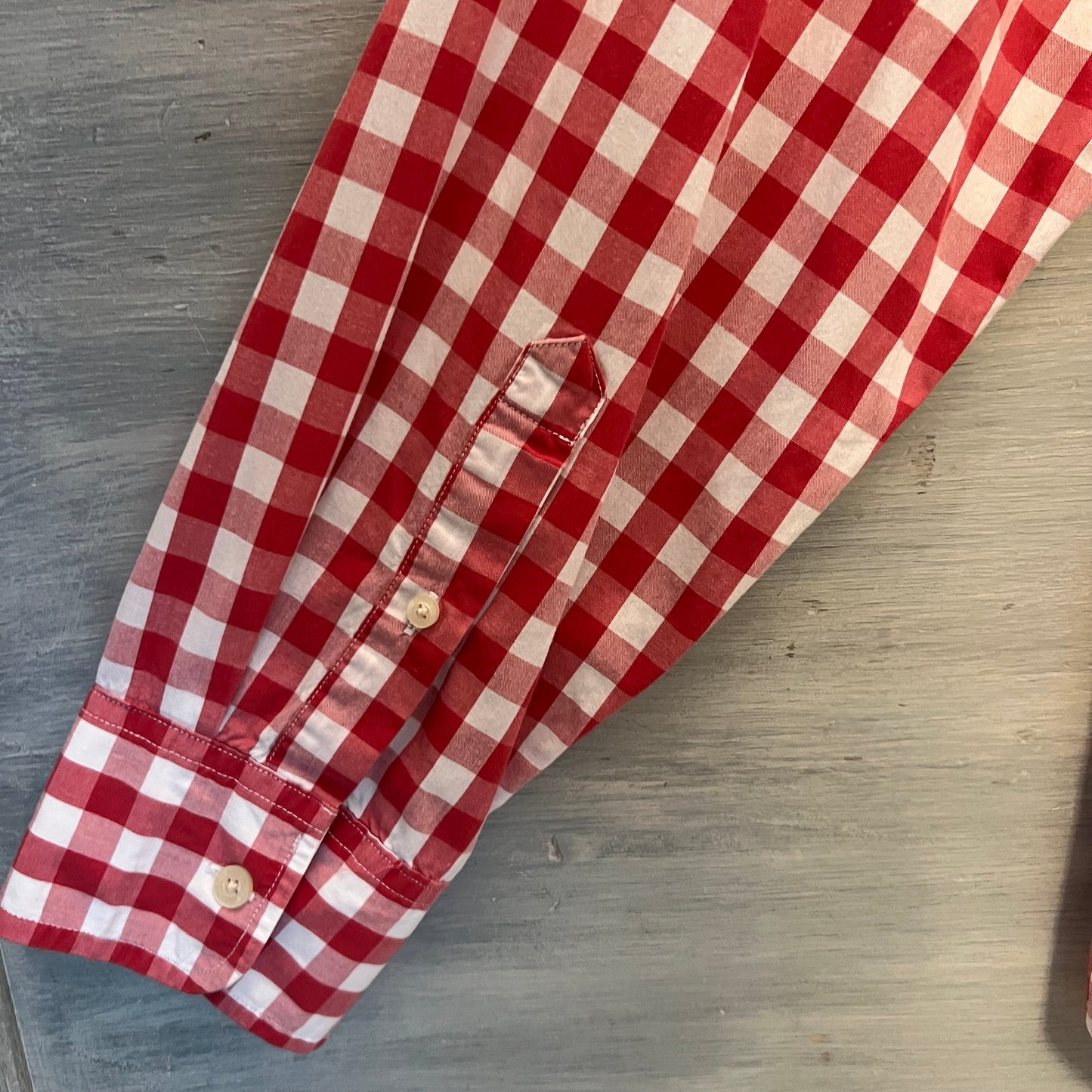 J. Crew 100% Cotton Tailored Fit Buffalo Check Button Down Shirt Size Large Good Condition