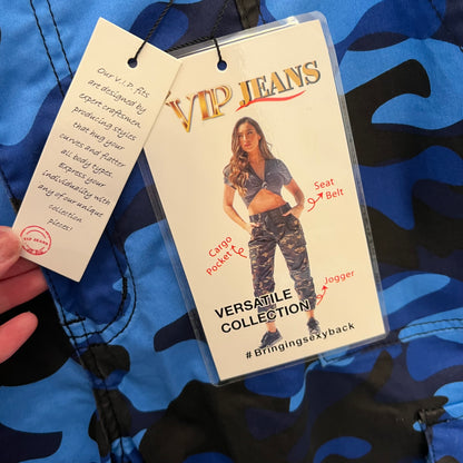 VIP Jeans Sculpting Stretch Camo Cargo Cropped Jogger Pants Size 17/18 New with Tags