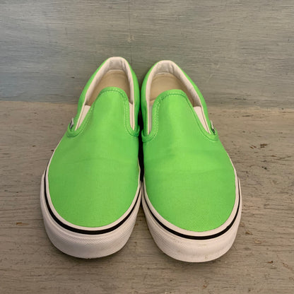 Vans Neon Green Gecko Classic Design Slip on Canvas Sneakers Men's 8/Women's 9.5 Good Condition