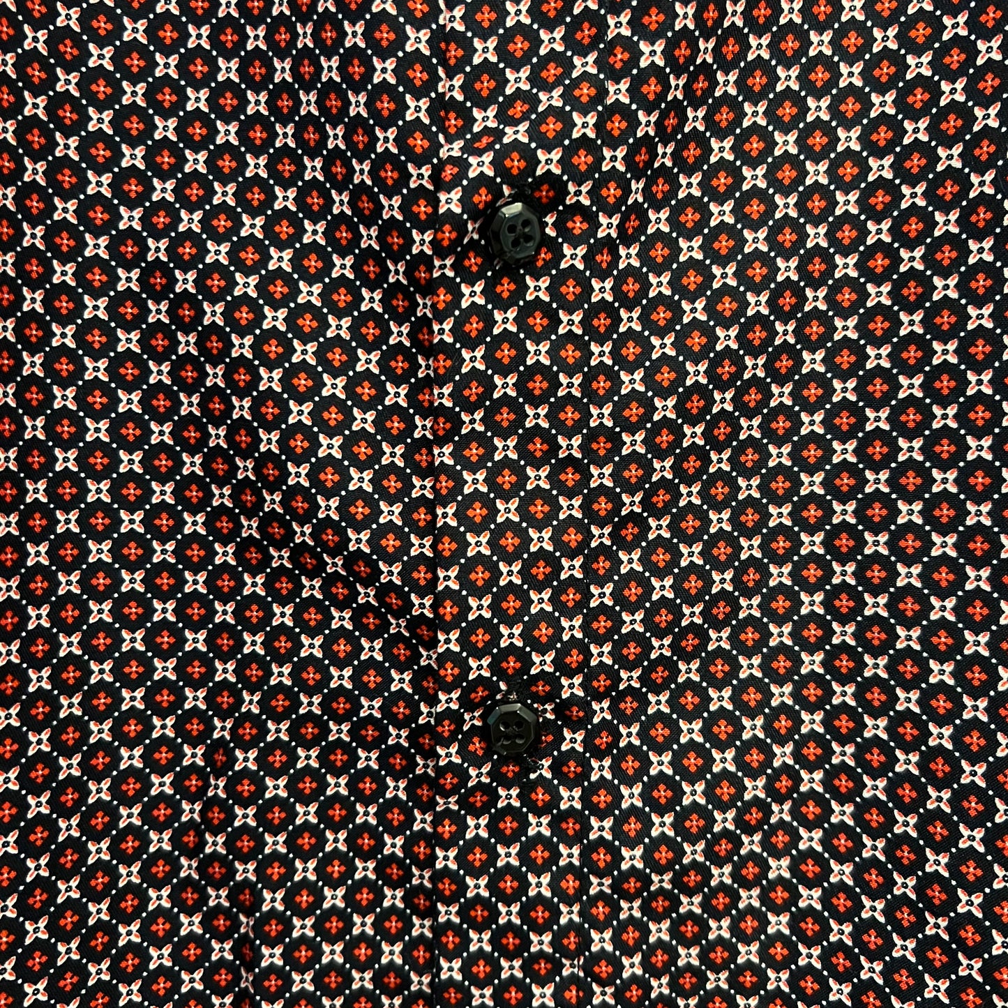 SilverStone Collection Geometric Floral Motif Print Button Down Dress Shirt 3X Like New