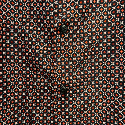 SilverStone Collection Geometric Floral Motif Print Button Down Dress Shirt 3X Like New