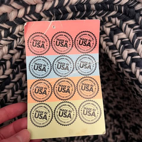 Colonial Mills, Inc Extra Large Round Country Blue White Braided Bag Basket New