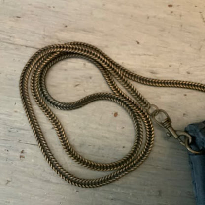 Woven Grey Faux Leather Small Night Out Crossbody Bag Purse Like New