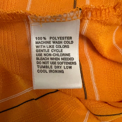Greg Norman Play Dry Orange Striped Short Sleeve Polo Shirt Size Medium Good Condition