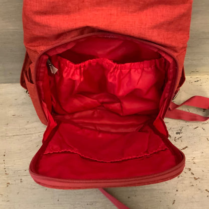 LUG Red Multipocketed Travel Bag Backpack 10x14x3 Good Condition