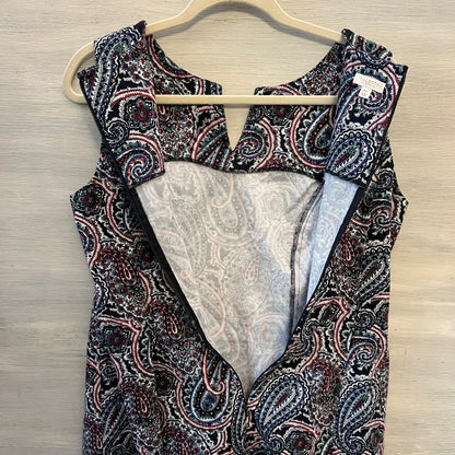 Talbots 98% Cotton Notched Yneck Multicolor Paisley Print Shift Dress Size 10p Good Condition