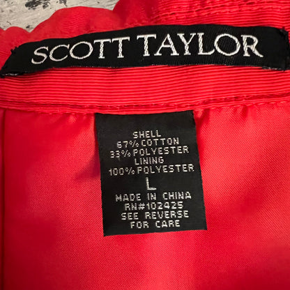 Scott Taylor Red Retro Babydoll Cropped Jacket Size Large Good Condition