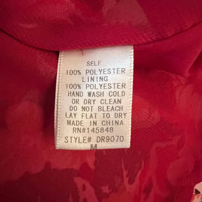 Everly Red Floral Print 3/4 Exaggerated Bell Sleeve Tunic Dress Medium Like New