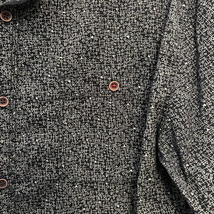 MBX Denim Wear Slim Fit Navy Blue Abstract Print Button Down Shirt XL Good Condition