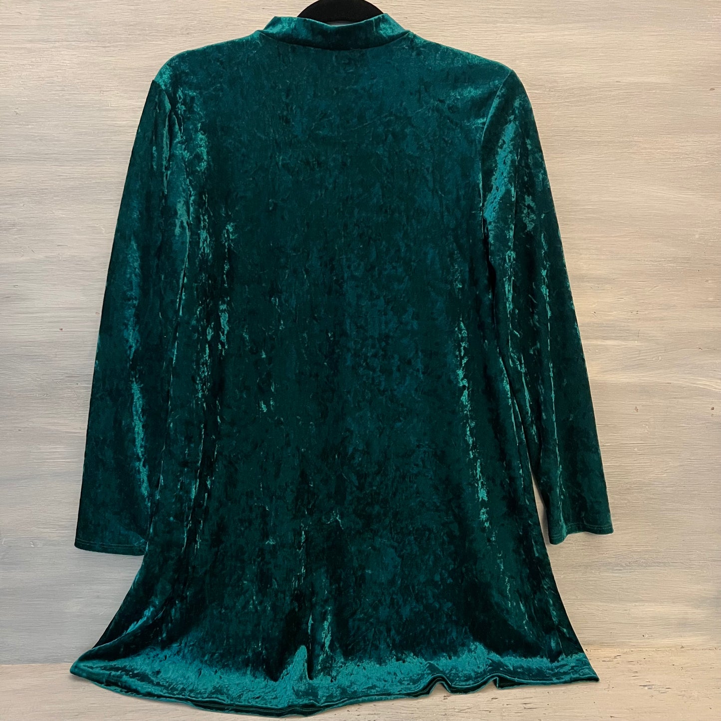 Tiana B. Emerald Green Crushed Velvet Long Sleeve Mini Dress Size 10 Good Condition
