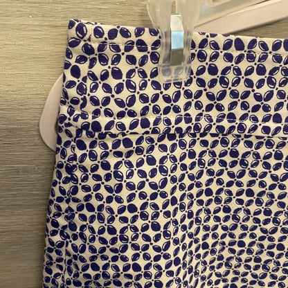 Talbots 97% Cotton Skirt Blue White Print  Size 8 Good Condition