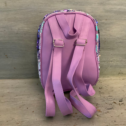 Wonder Nation Purple Reversible Sequin Backpack Purse 8x10.5x3 Like New