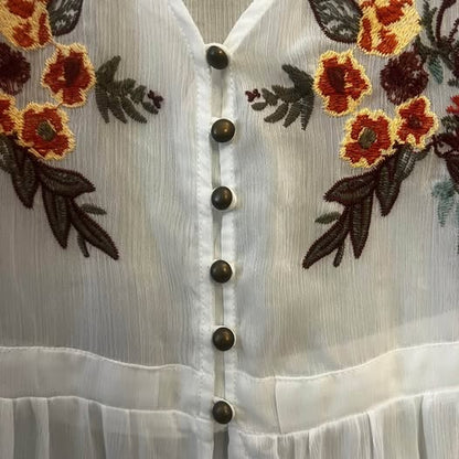 Xhilaration Flowy Sheer White Maxi Cover Dress Small Like New