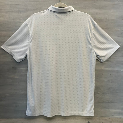 Nike Dri Fit White Gray Dot Casual Short Sleeve Polo Shirt Size Large Good Condition