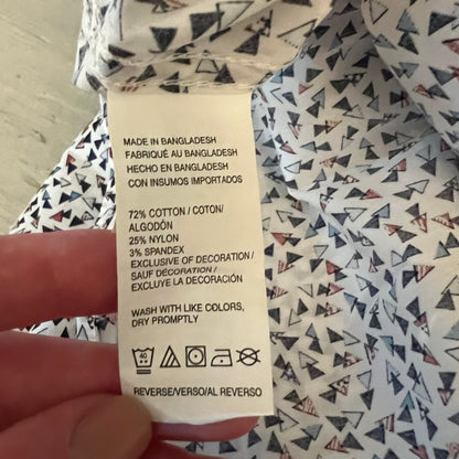 IZOD Triangle Confetti Print Short Sleeve Buttons Down Shirt XL Like New