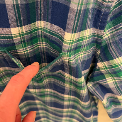 Simply Southern 100% Cotton Plaid Long Sleeve Men's Button Down Shirt Size XL Good Condition