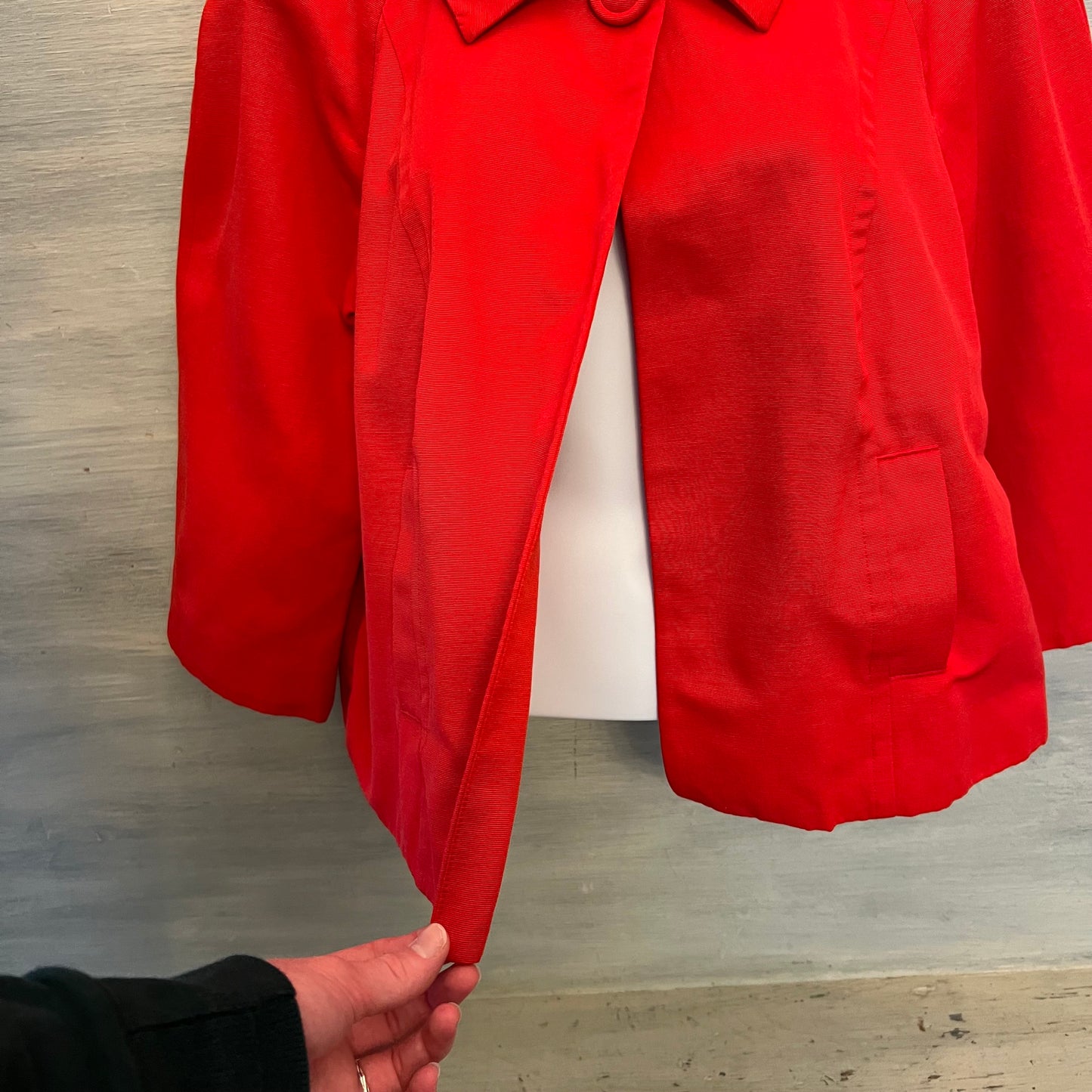 Scott Taylor Red Retro Babydoll Cropped Jacket Size Large Good Condition