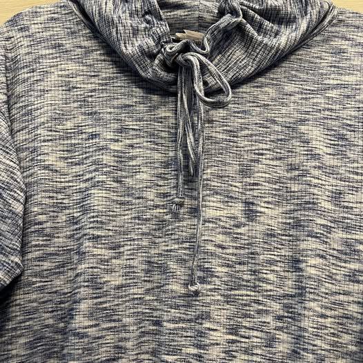 Venus Casual Blue Drawstring Cowl Neck Long Sleeve Mini Dress Small Like New