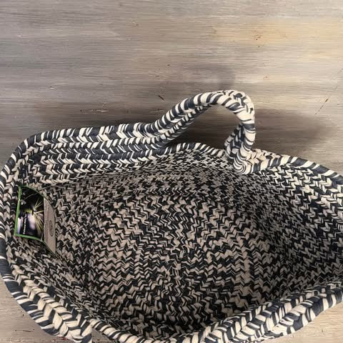 Colonial Mills, Inc Extra Large Round Country Blue White Braided Bag Basket New