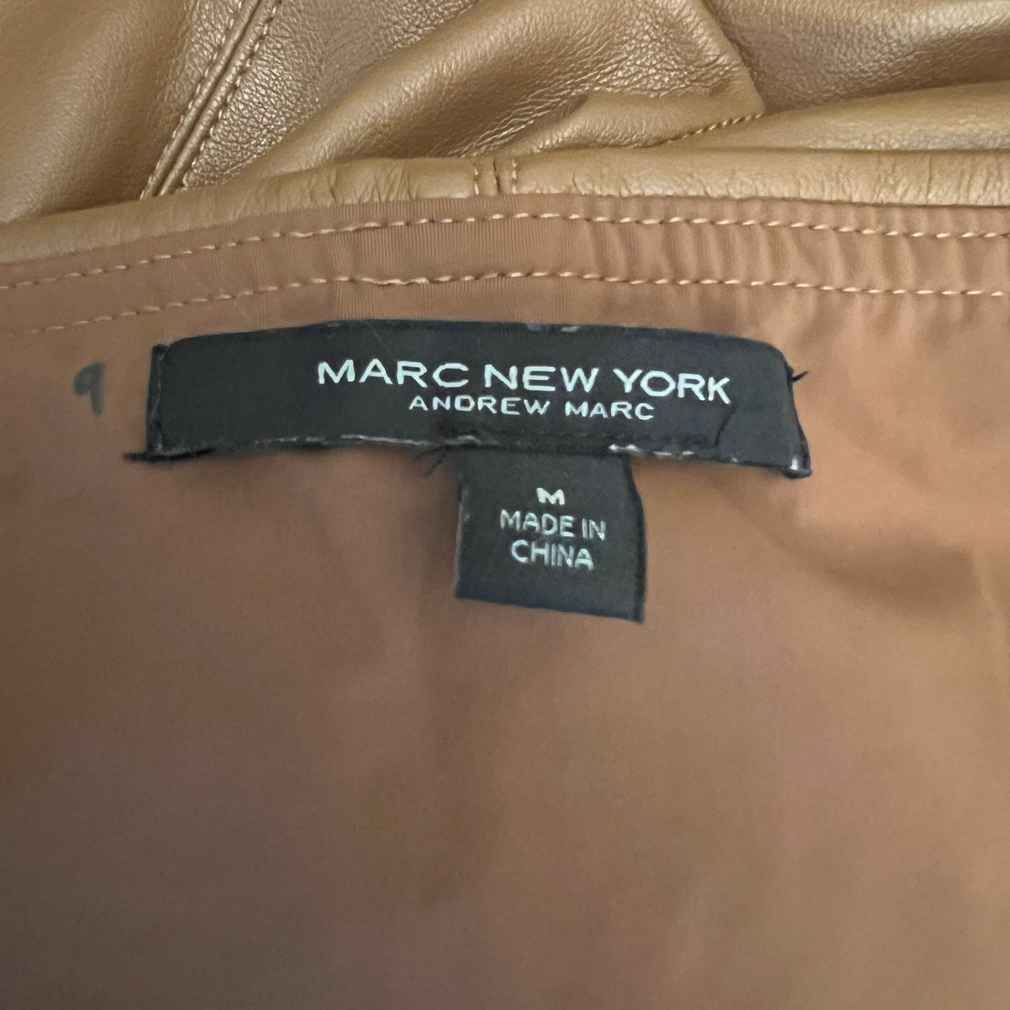 Marc New York Brown Faux Leather Skinny Pants Medium Good Condition