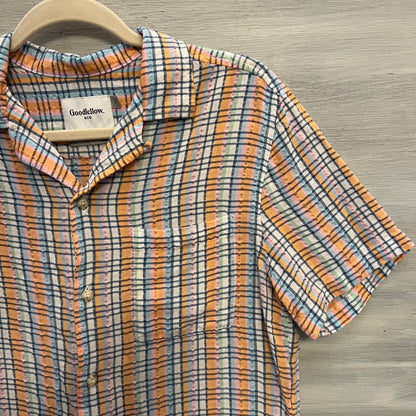 Goodfellow Pastel Check Short Sleeve Button Down Shirt Small Like New